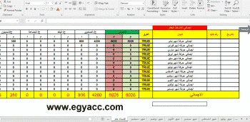 شيت اكسل حسابات [كامل] بالمعادلات والترحيل 2019